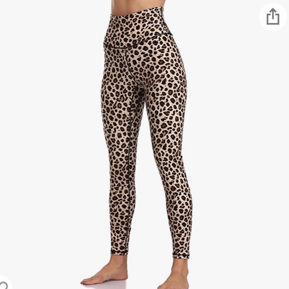 Leopard print colorful koala leggings, Size:M